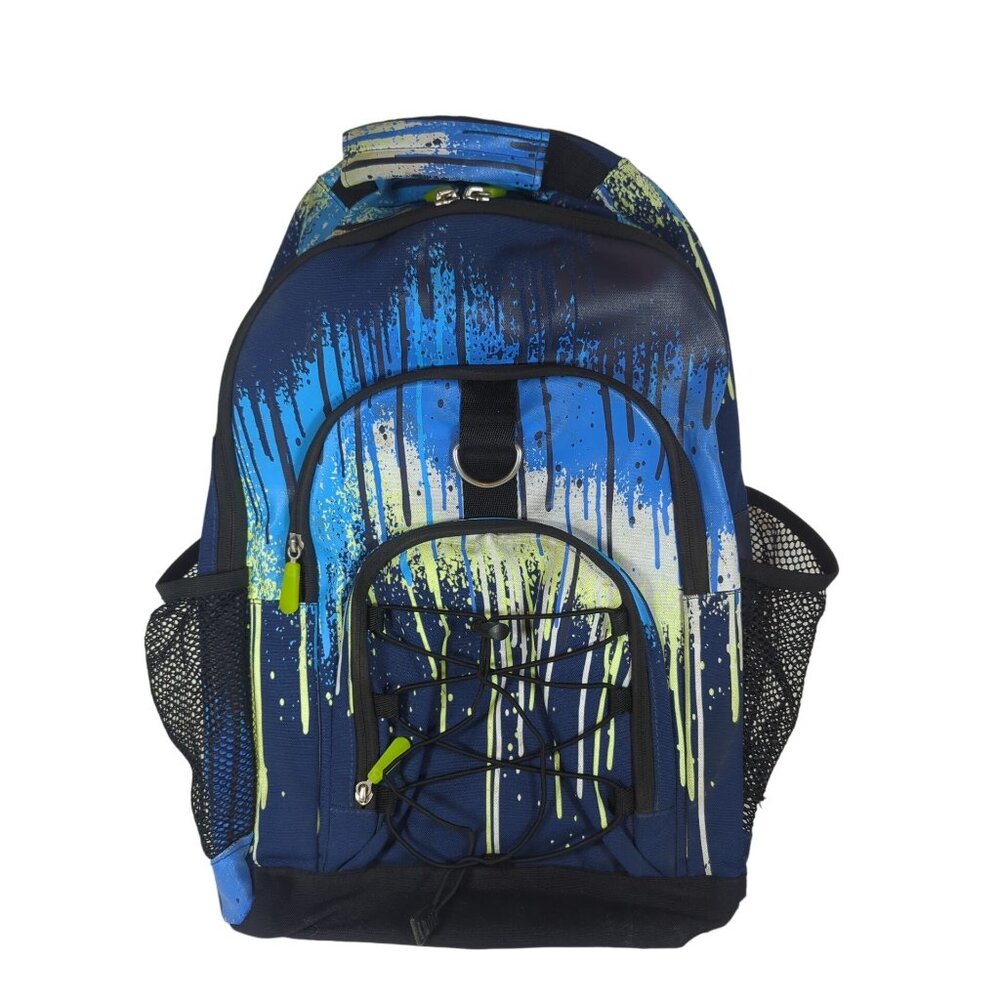 Pottery Barn Teen Gear-Up Drip Painting Blue Glow-in-the-Dark Backpack Large